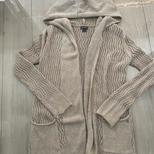 Eddie Bauer Women's Beige Hooded Sweater